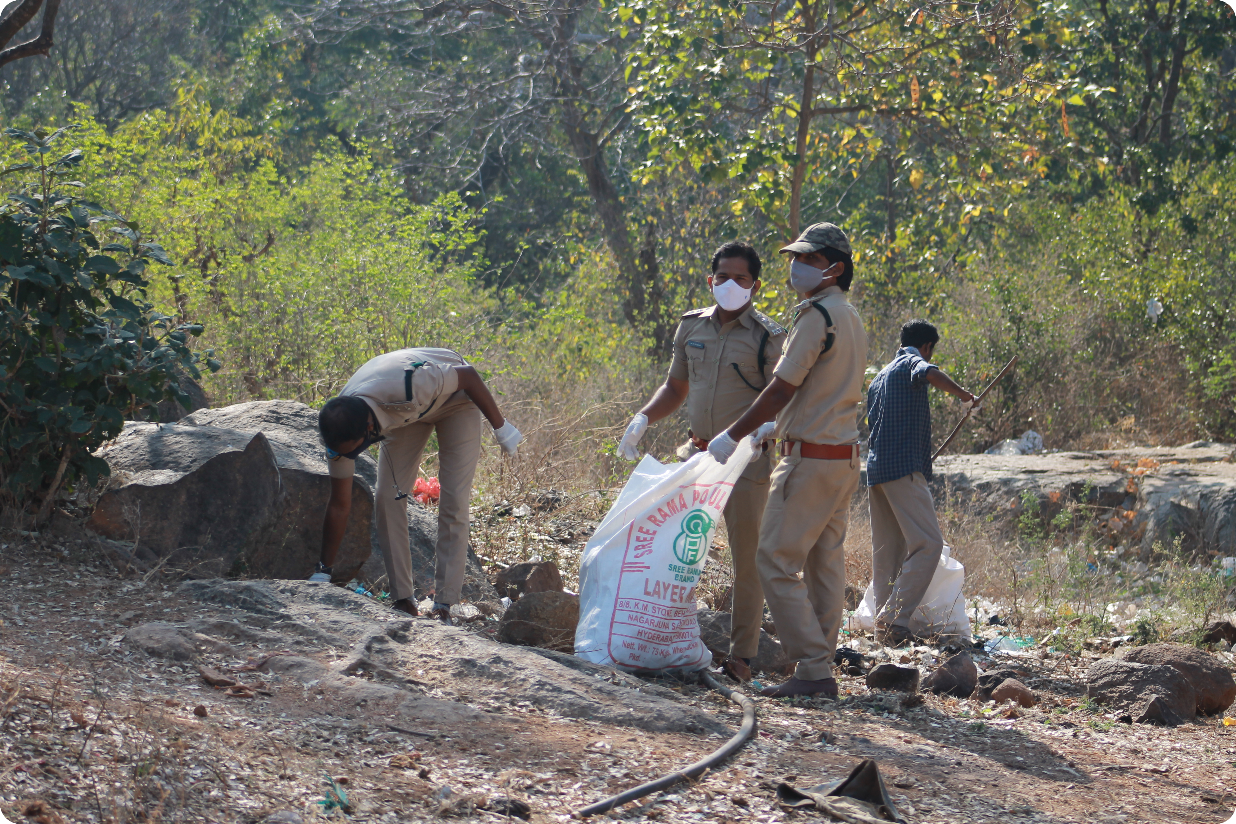 Waste collection at the Tiger Reserve